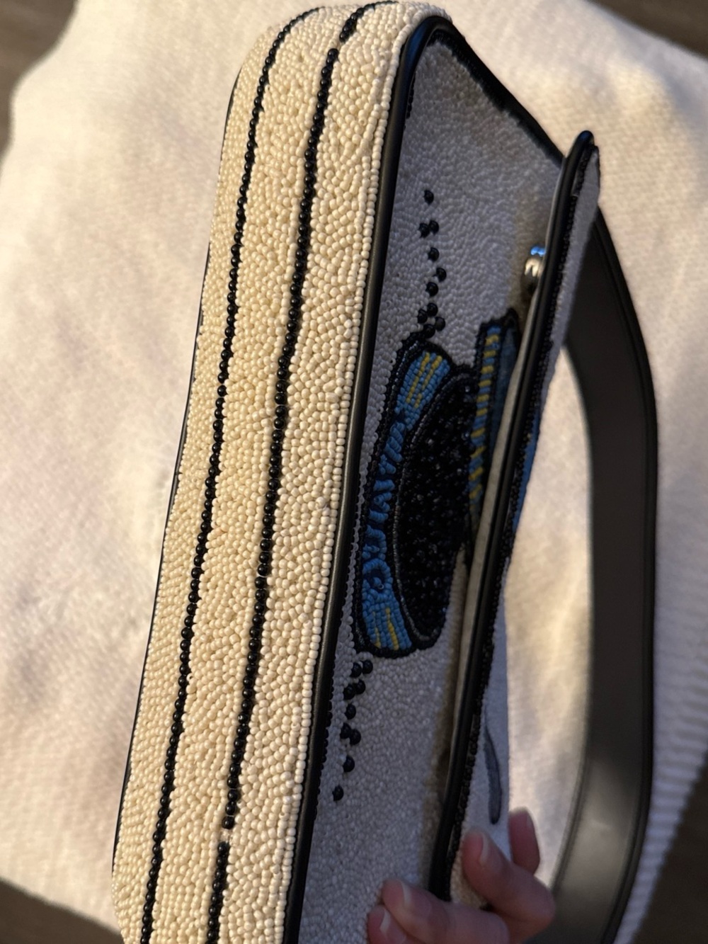 LIKE NEW STAUD Tommy Beaded Bag, Caviar Dreams - Picture 8 of 9